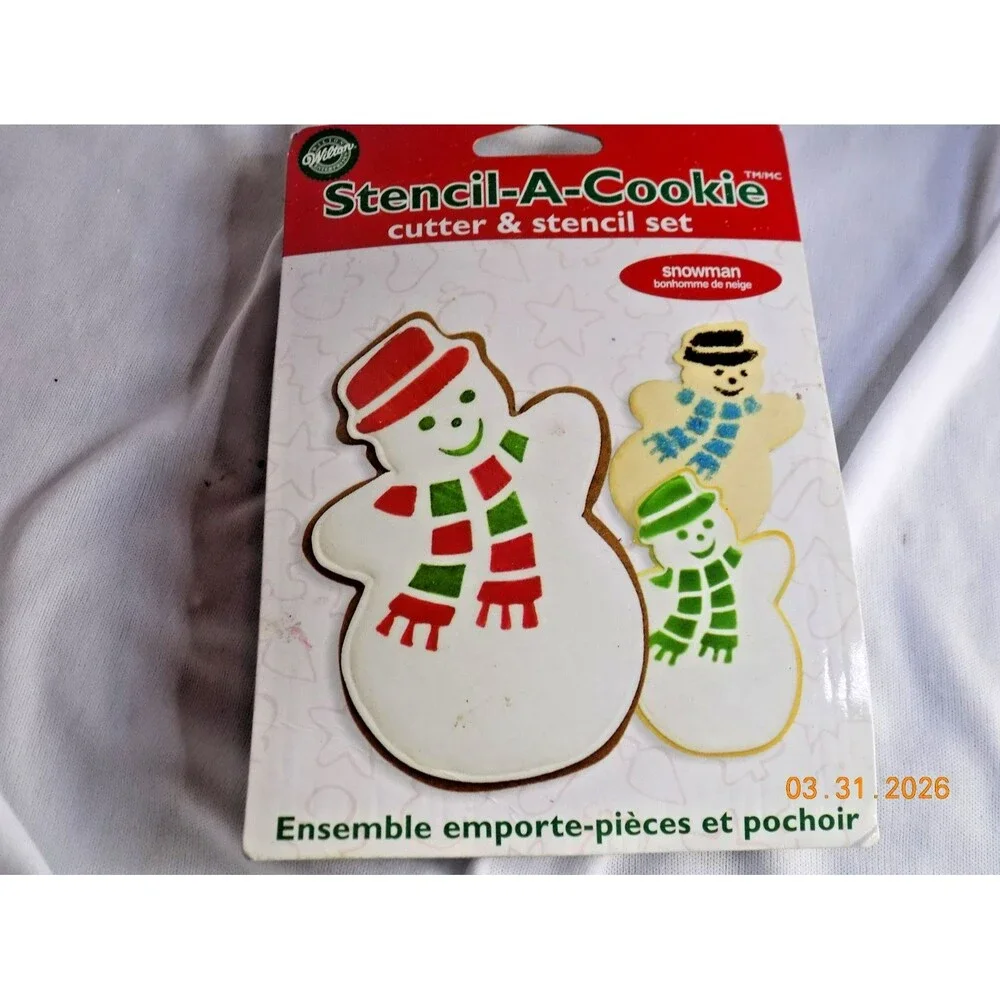 NIP Wilton Stencil-A-Cookie Cutter & Stencil Set - Snowman